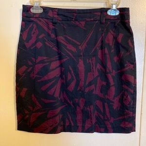 Black and burgundy mini skirt